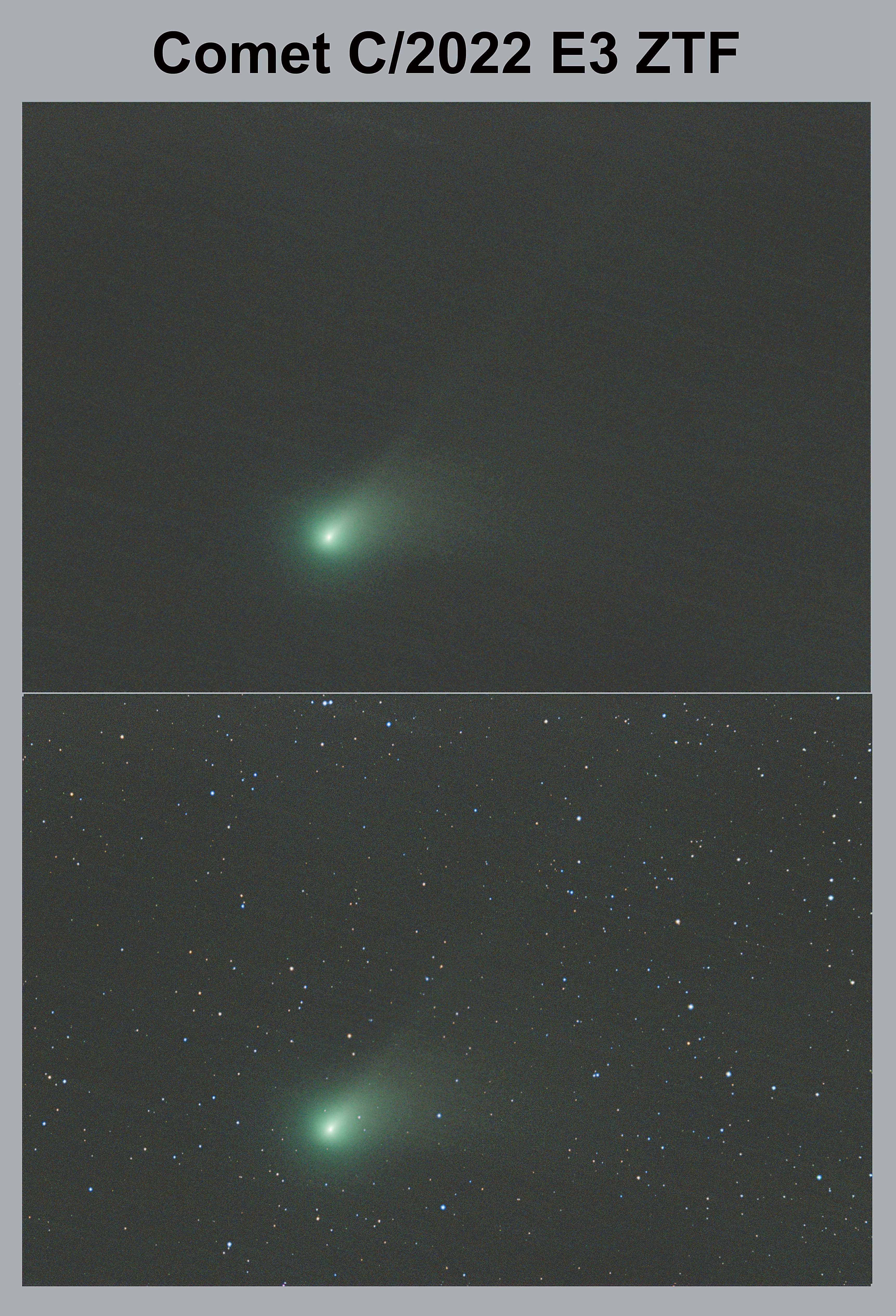 Comet starfield and comet only