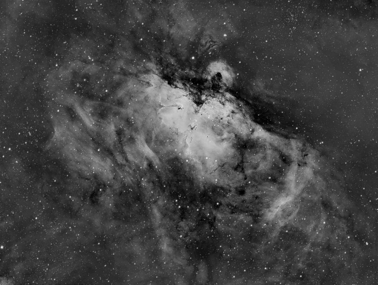 Messier 16 - NGC6611
                                              - The Eagle Nebula -
                                              Pillars of Creation - Star
                                              Queen - Serpens - FINAL
                                              for BurlCam -
                                              Hydrogen-alpha only